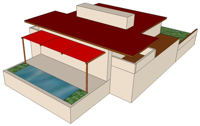 3-D model of a simplified version of the Westcott house.