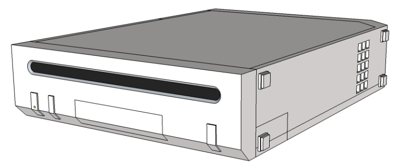 3-D model of a Nintendo Wii console.