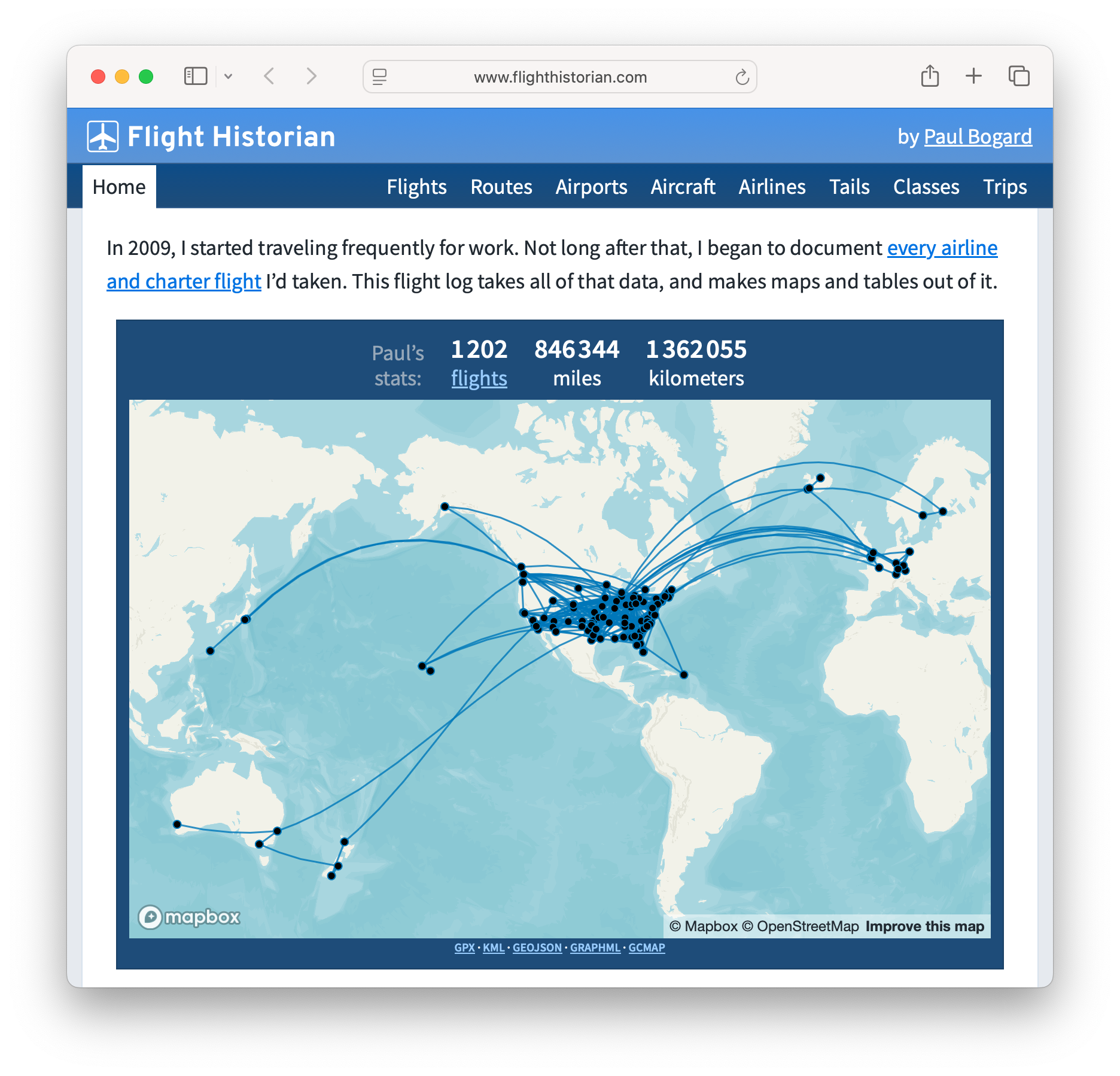 Home page of Flight Historian.