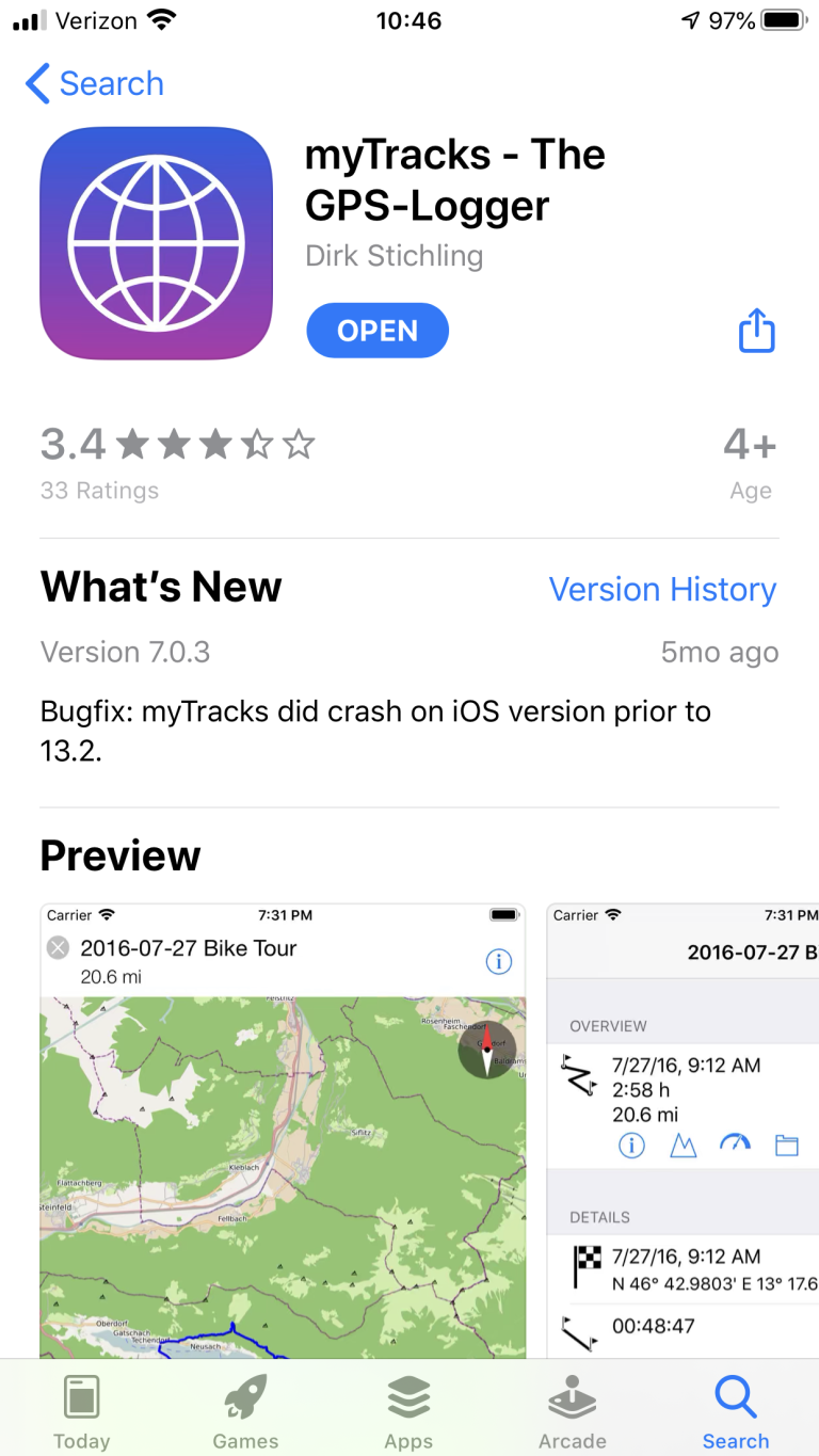 'myTracks - The GPS-Logger' in the iOS App Store.