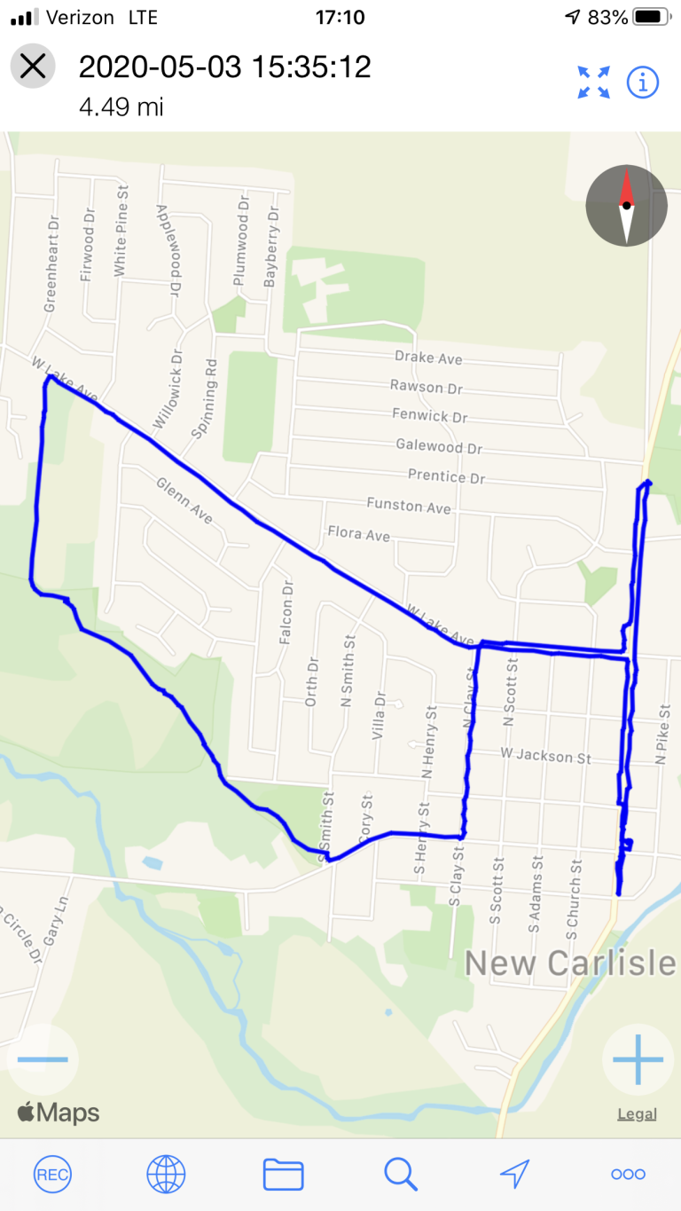 myTracks track map.