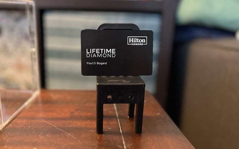 A loyalty card showing Hilton Lifetime Diamond status