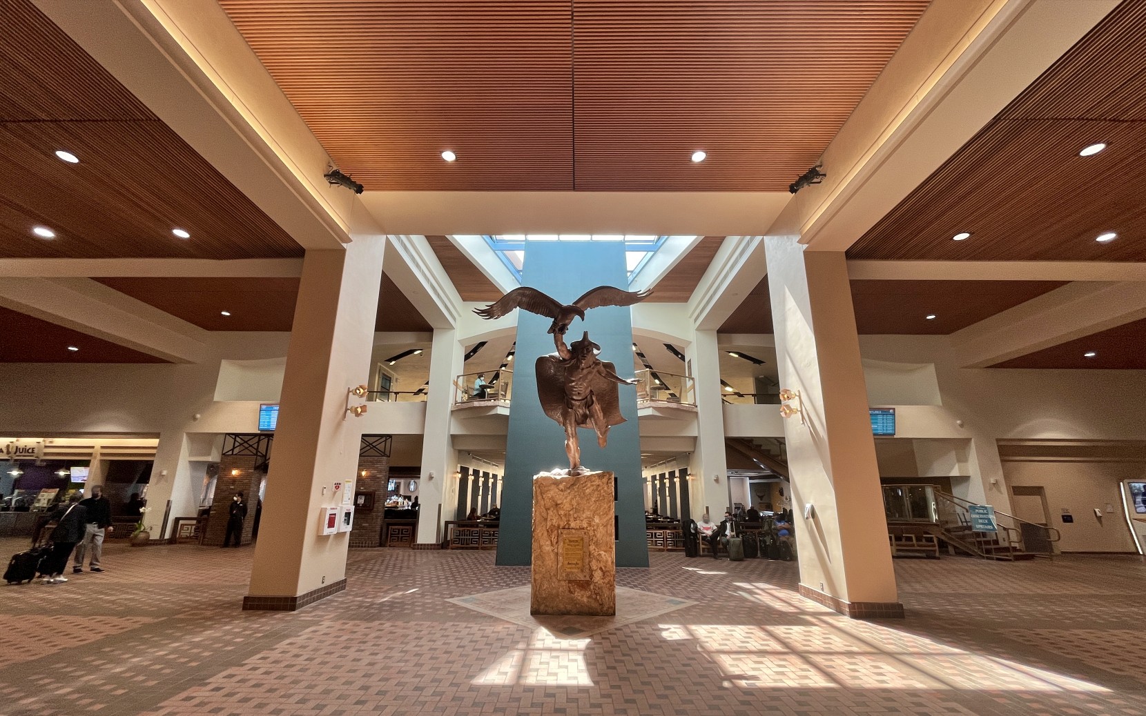Dream of Flight statue in ABQ  concourse.