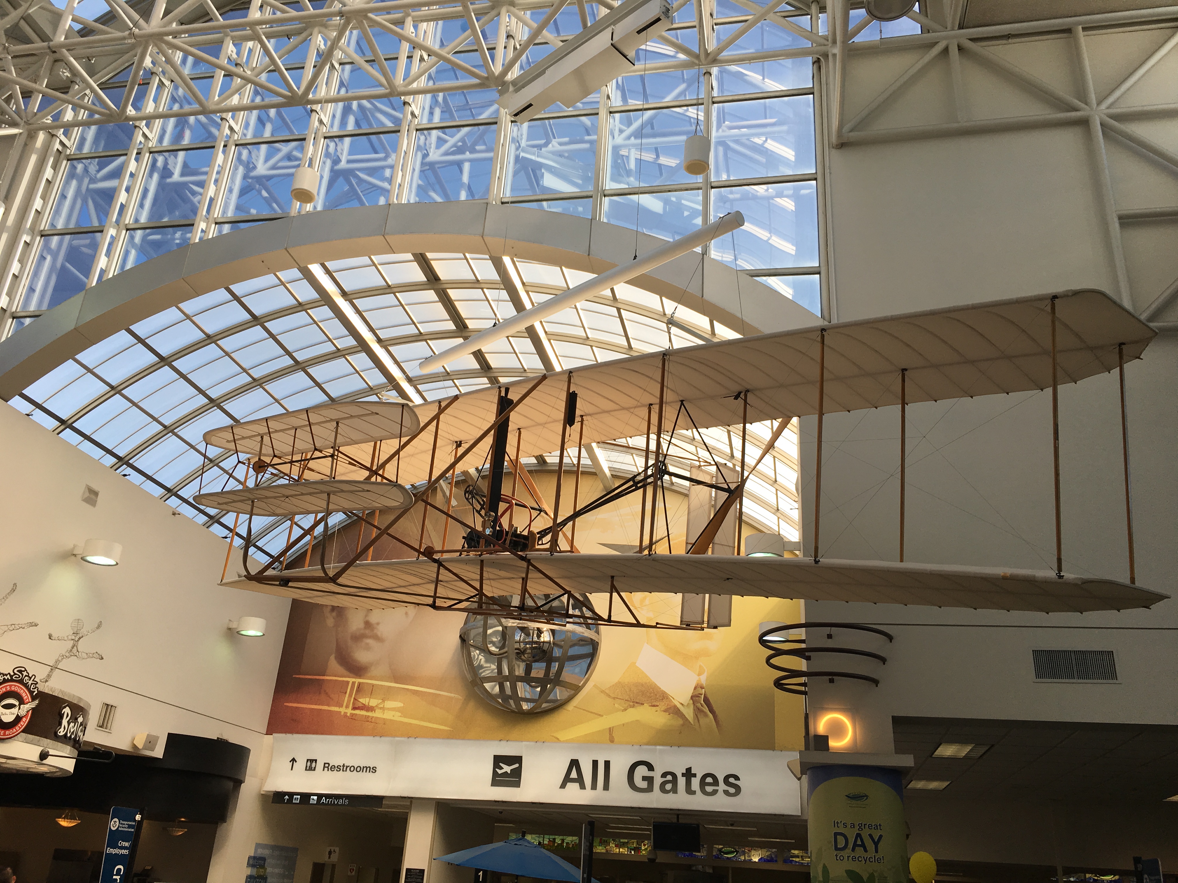 Wright Flyer replica in the lobby of DAY.