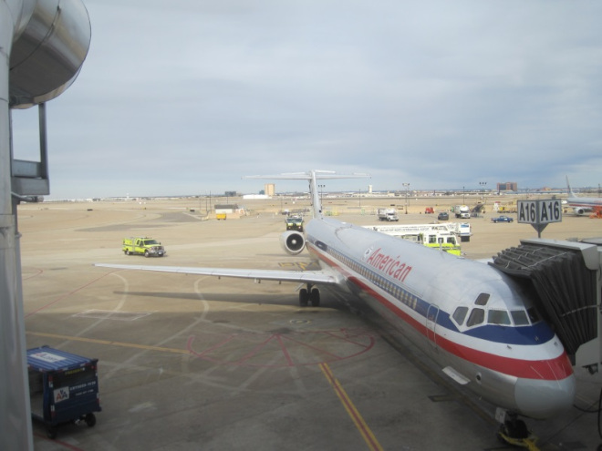 Fire trucks on the ramp at DFW.