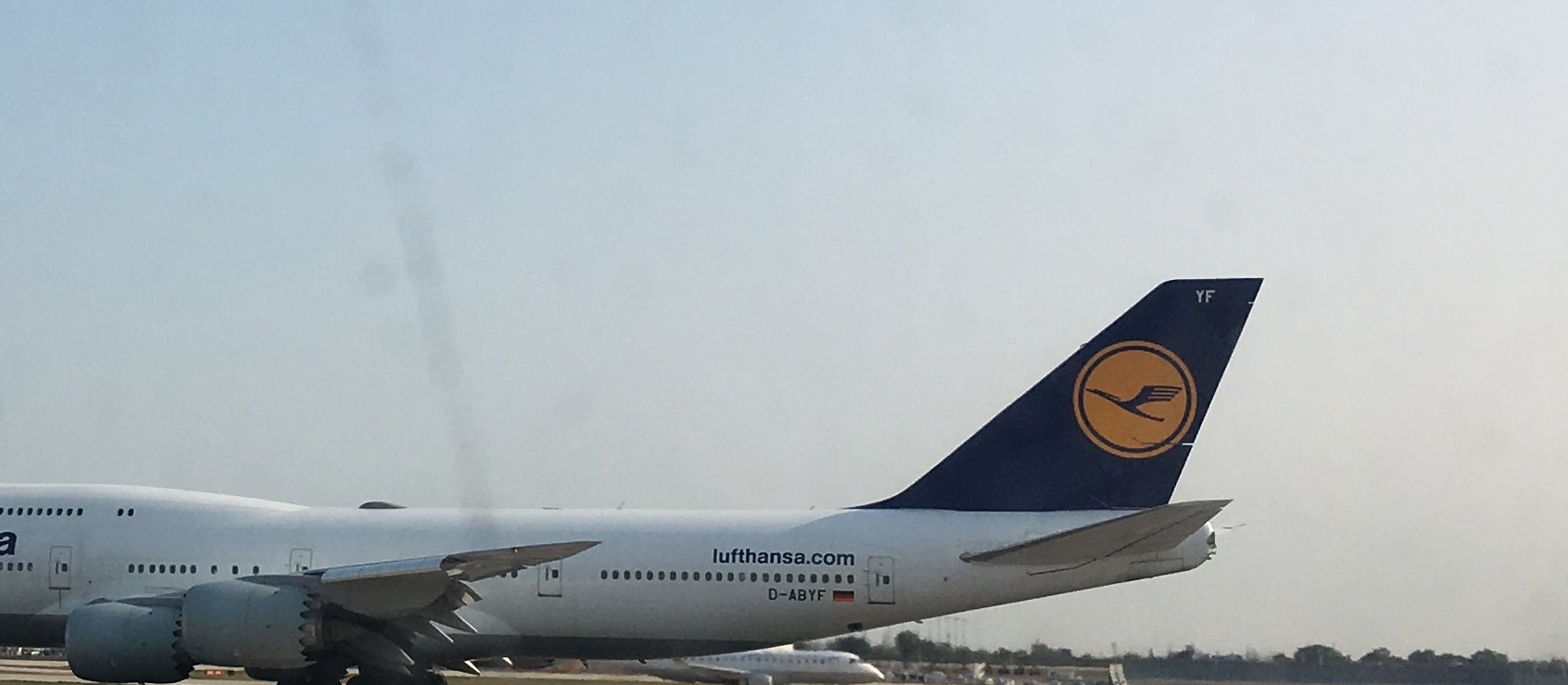 A Lufthansa Boeing 747 jet.