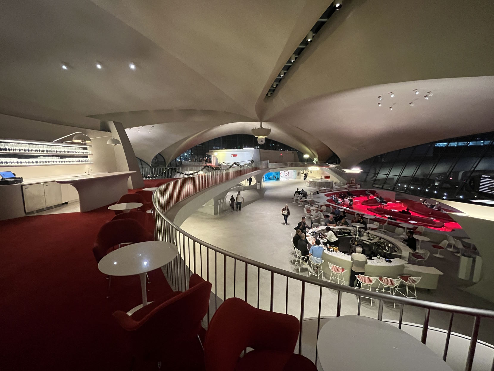 Interior photo of the TWA Hotel.