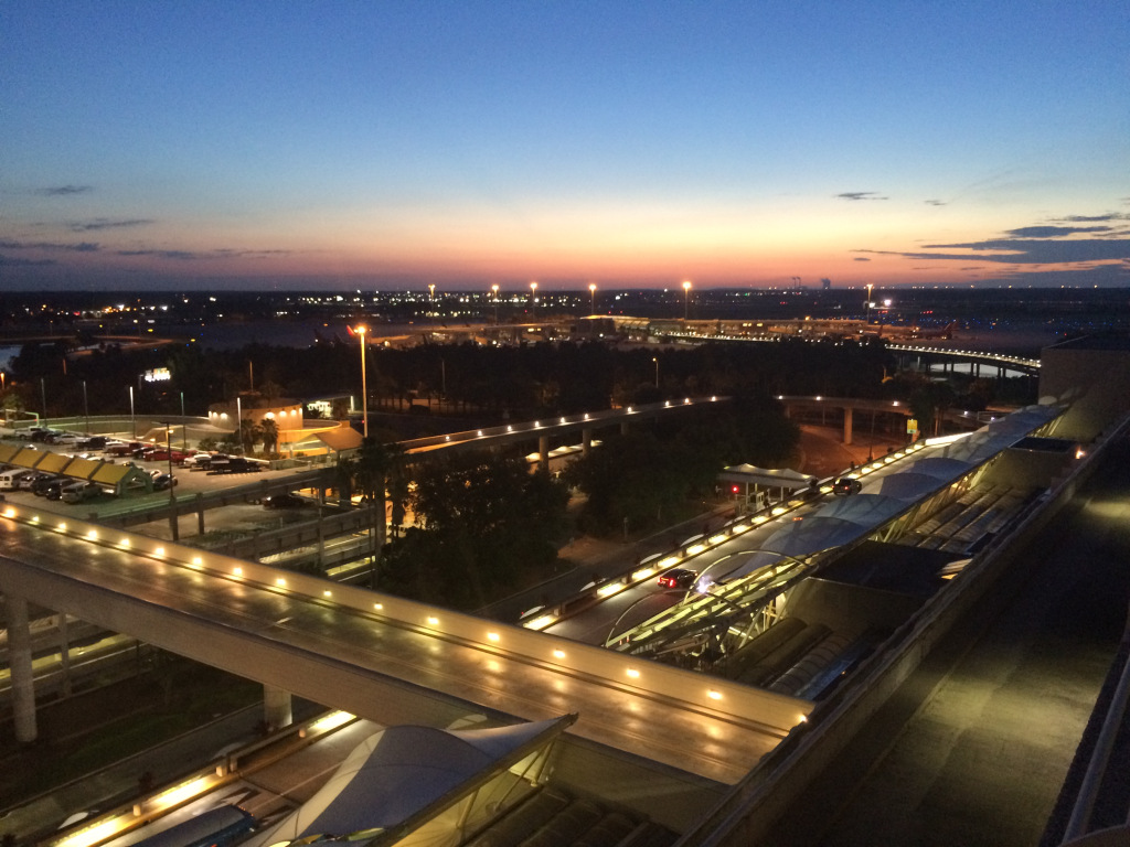 MCO airfield and parking at sunrise.