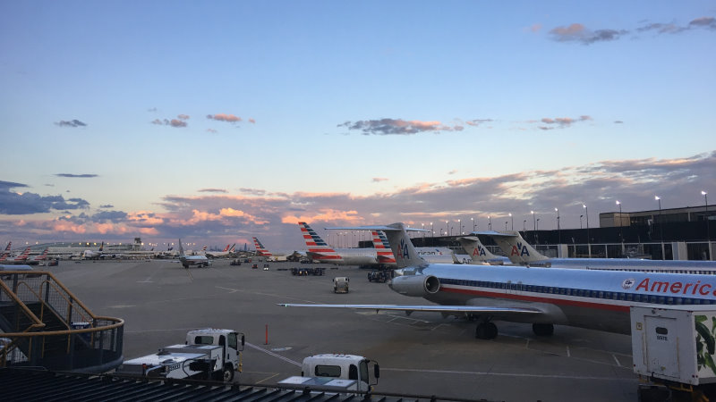 American Airlines jets at ORD.