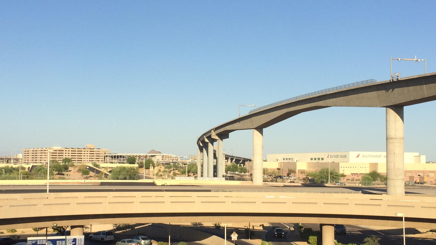 The Sky Train bridge over PHX taxiway R.