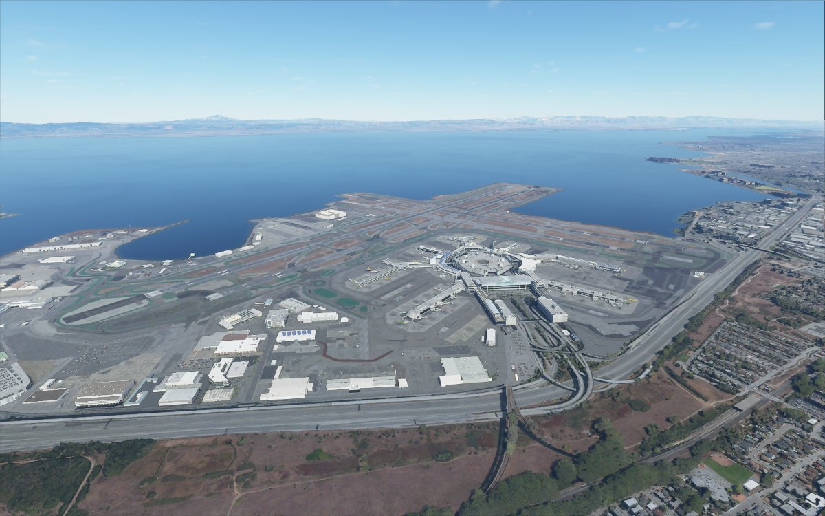 A screenshot of Flight Simulator 2020 showing SFO.