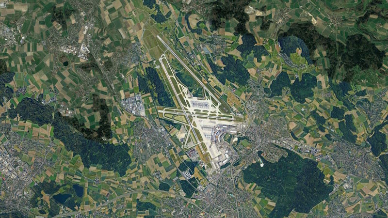 Satellite imagery of Zurich (ZRH).