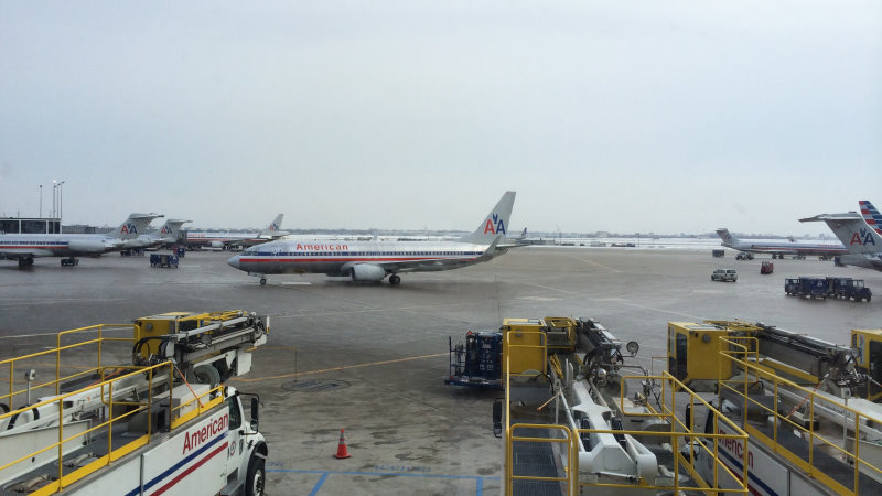 American Airlines jets at ORD.