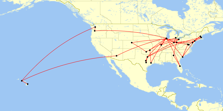 A map of all my flights in 2013.