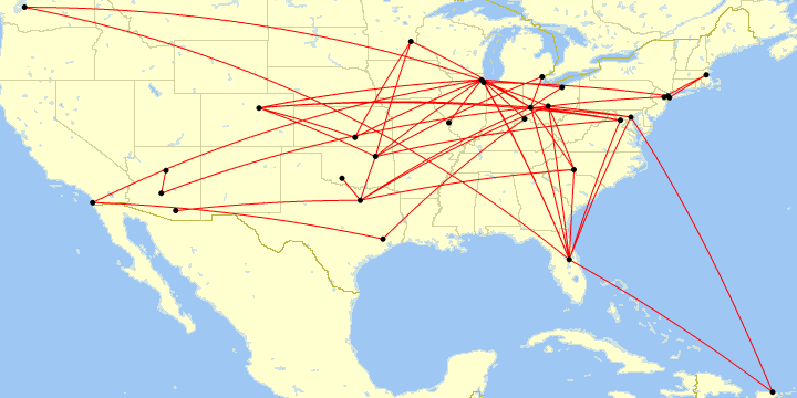 A map of all my flights in 2014.