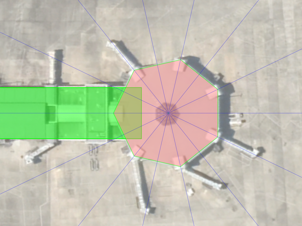 The end of the D gates at MSY's old terminal, in the shape of a heptagon