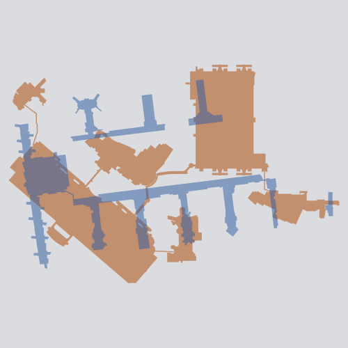Thumbnail of a silhouette of Size Comparison of the OCCC and LAX.