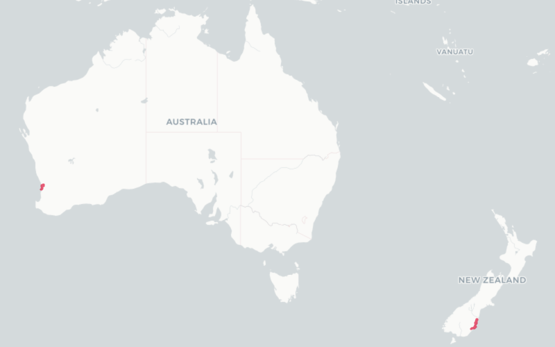 US map showing driving tracks.